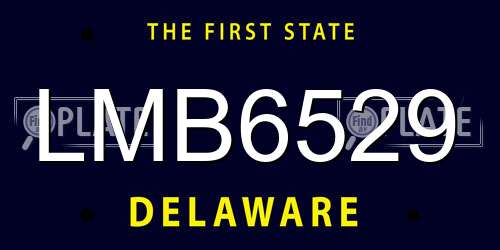 LMB6529 Delaware License Plate