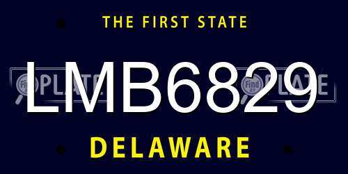 LMB6829 Delaware License Plate