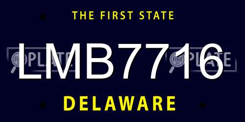 LMB7716 Delaware License Plate