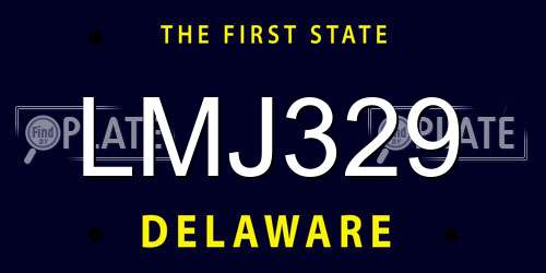 LMJ329 Delaware License Plate