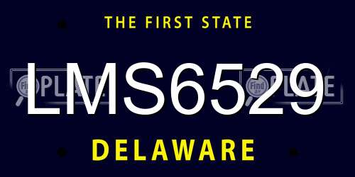 LMS6529 Delaware License Plate