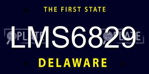 LMS6829 Delaware License Plate