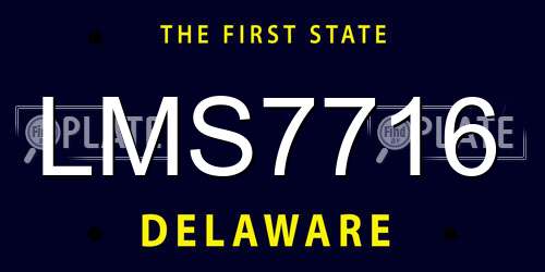 LMS7716 Delaware License Plate