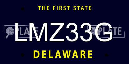 LMZ33G Delaware License Plate