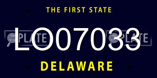 LO07033 Delaware License Plate