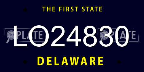 LO24830 Delaware License Plate