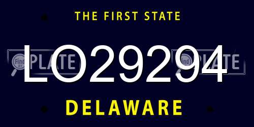 LO29294 Delaware License Plate