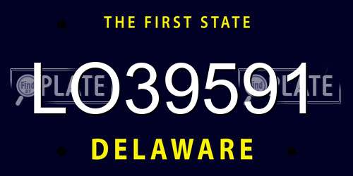 LO39591 Delaware License Plate