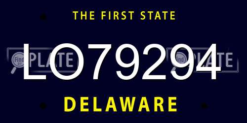 LO79294 Delaware License Plate