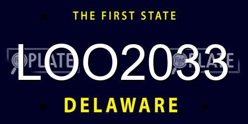 LOO2033 Delaware License Plate