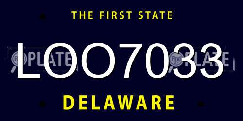 LOO7033 Delaware License Plate