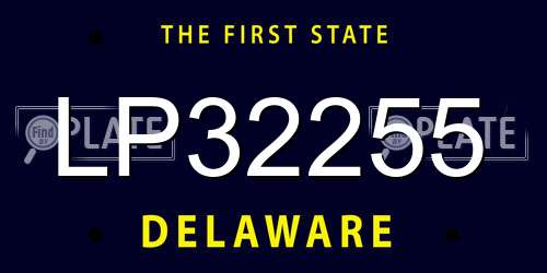 LP32255 Delaware License Plate