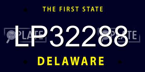 LP32288 Delaware License Plate