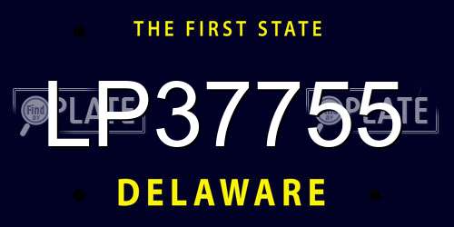 LP37755 Delaware License Plate