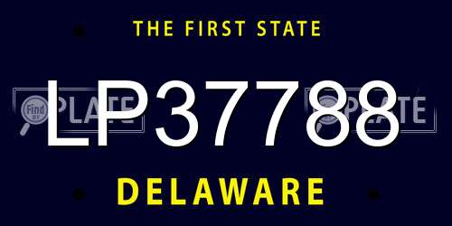 LP37788 Delaware License Plate