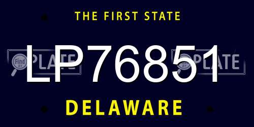 LP76851 Delaware License Plate