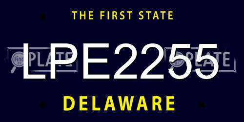 LPE2255 Delaware License Plate