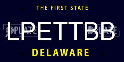 LPETTBB Delaware License Plate