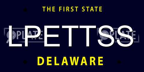 LPETTSS Delaware License Plate