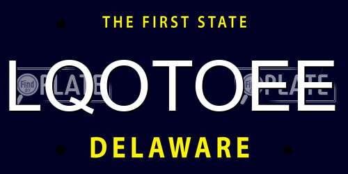 LQOTOEE Delaware License Plate