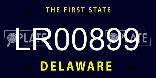 LR00899 Delaware License Plate