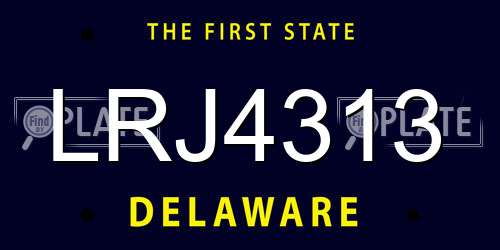 LRJ4313 Delaware License Plate
