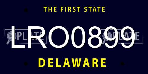 LRO0899 Delaware License Plate