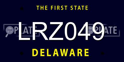 LRZ049 Delaware License Plate