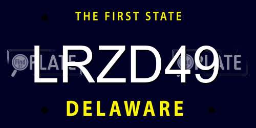 LRZD49 Delaware License Plate