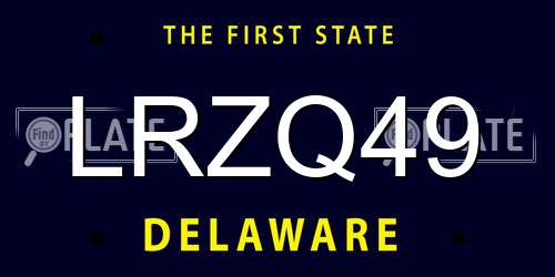 LRZQ49 Delaware License Plate