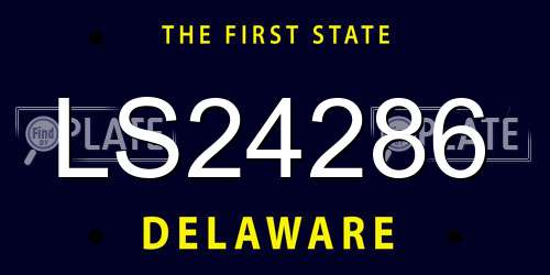 LS24286 Delaware License Plate