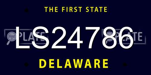 LS24786 Delaware License Plate
