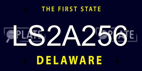 LS2A256 Delaware License Plate