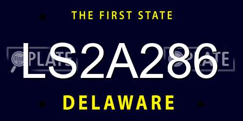 LS2A286 Delaware License Plate