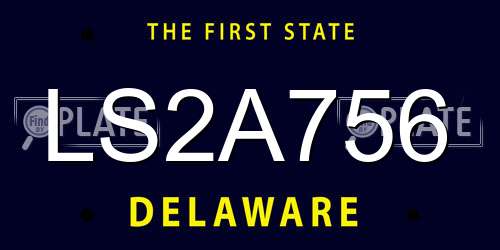 LS2A756 Delaware License Plate