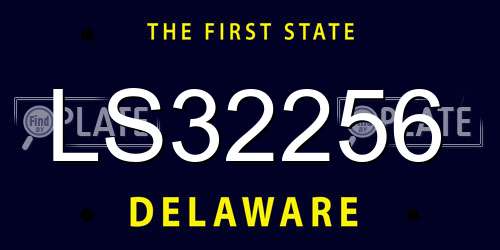 LS32256 Delaware License Plate