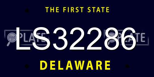 LS32286 Delaware License Plate