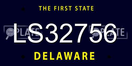LS32756 Delaware License Plate
