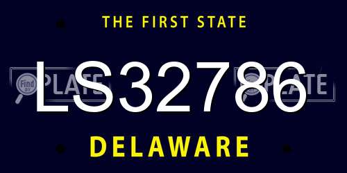 LS32786 Delaware License Plate