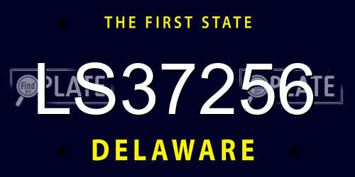 LS37256 Delaware License Plate