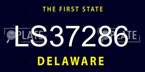 LS37286 Delaware License Plate