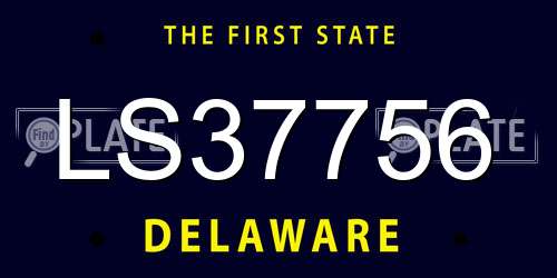LS37756 Delaware License Plate