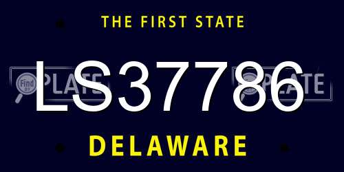LS37786 Delaware License Plate