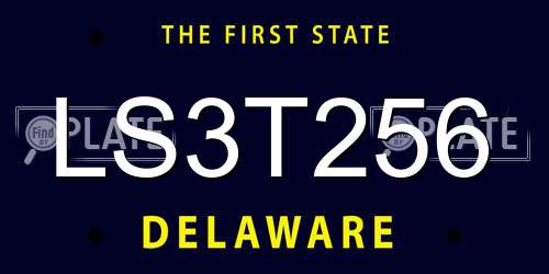 LS3T256 Delaware License Plate