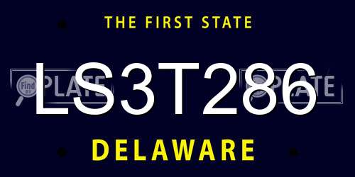 LS3T286 Delaware License Plate