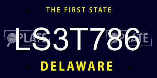 LS3T786 Delaware License Plate