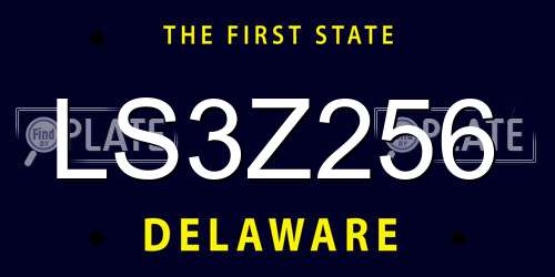 LS3Z256 Delaware License Plate