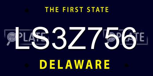 LS3Z756 Delaware License Plate