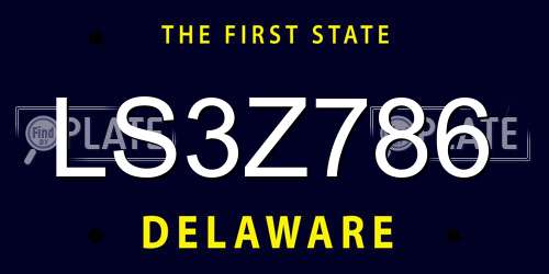 LS3Z786 Delaware License Plate