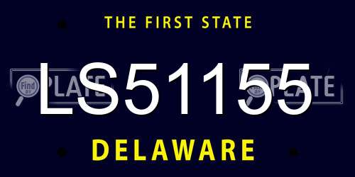 LS51155 Delaware License Plate